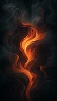 an abstract image of fire and smoke on a black background generative ai photo