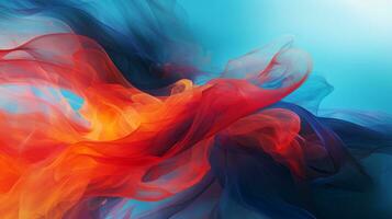 an abstract image of colorful smoke on a blue background generative ai photo