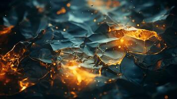 an abstract image of fire and ice on a dark background generative ai photo