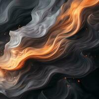 an abstract image of flames and smoke on a black background generative ai photo