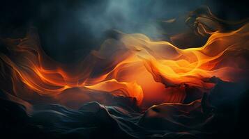 an abstract image of flames and smoke on a black background generative ai photo
