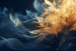 an abstract image of flames and smoke on a dark background generative ai photo