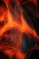 an abstract image of orange and black flames on a black background generative ai photo