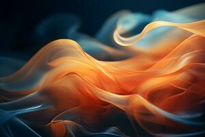 an abstract image of orange and blue smoke generative ai photo
