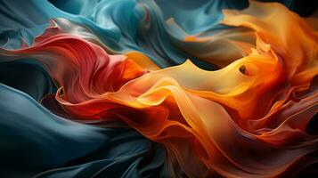 an abstract image of orange and blue flames generative ai photo