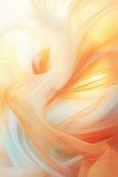 an abstract image of orange and white swirls generative ai photo