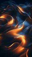 an abstract image of orange flames on a dark background generative ai photo