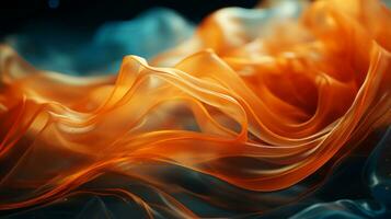 an abstract image of orange and blue waves generative ai photo