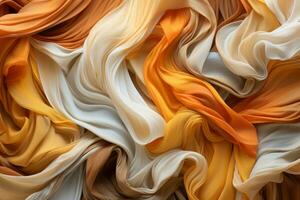 an abstract image of orange and white fabric generative ai photo