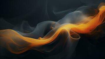 an abstract image of orange smoke on a black background generative ai photo