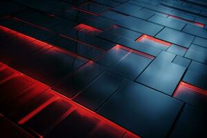 an abstract image of red and black lights on a black background generative ai photo