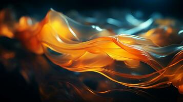 an abstract image of orange flames on a black background generative ai photo