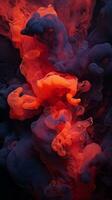 an abstract image of red and blue ink on a black background generative ai photo