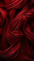 an abstract image of red fabric generative ai photo