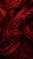 an abstract image of red fabric generative ai photo