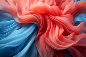 an abstract image of red and blue fabric generative ai photo
