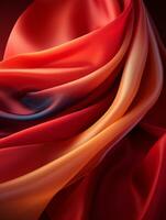 an abstract image of red orange and yellow fabric generative ai photo