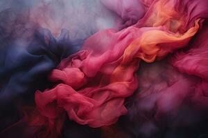 an abstract image of red orange and blue smoke generative ai photo