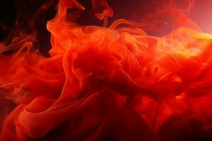 an abstract image of red smoke on a black background generative ai photo