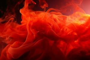 an abstract image of red smoke on a black background generative ai photo