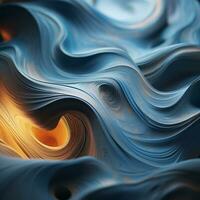 an abstract image of waves in blue and orange generative ai photo