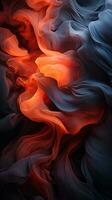 an abstract image of red orange and black waves generative ai photo