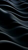 an abstract image of waves on a black background generative ai photo