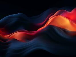 an abstract image of waves on a black background generative ai photo
