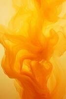 an abstract orange smoke on a yellow background generative ai photo