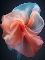 an abstract painting of a red and blue flower generative ai photo