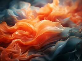 an abstract painting of orange and blue swirls generative ai photo