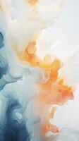 an abstract painting of orange blue and white colors generative ai photo