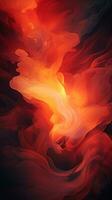 an abstract painting of red and orange flames generative ai photo