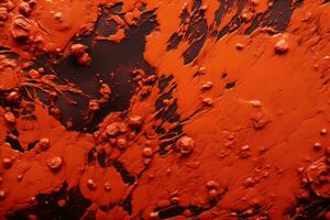an abstract painting of red paint on a black background generative ai photo