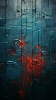 an abstract painting with red and blue paint on it generative ai photo