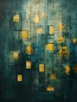 an abstract painting with squares of gold and blue generative ai photo