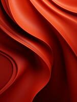 an abstract red fabric background with wavy lines generative ai photo