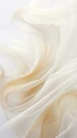 an abstract white and beige fabric with waves generative ai photo