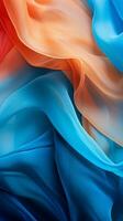 an image of a blue orange and red fabric generative ai photo