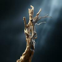 an image of a dead tree branch on a dark background generative ai photo