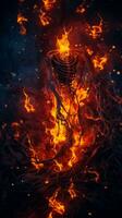 an image of a fire with flames and smoke coming out of it generative ai photo