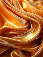 an image of a golden silk fabric generative ai photo