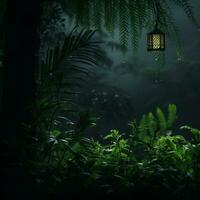 an image of a lantern in the jungle generative ai photo
