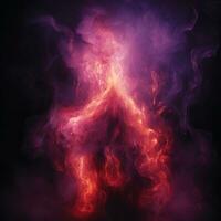 an image of a man in red and purple smoke on a black background generative ai photo