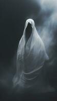 an image of a person in a white shroud generative ai photo