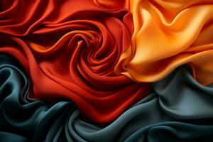 an image of a red orange and blue silk fabric generative ai photo