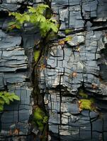 an image of a tree growing out of a crack in a rock wall generative ai photo