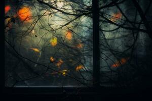 an image of a window with trees in the background generative ai photo