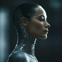 an image of a woman in a futuristic suit generative ai photo