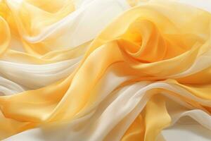 an image of a yellow and white fabric generative ai photo